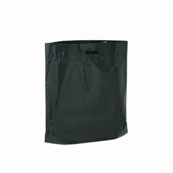 Small Black Die Cut Handled Plastic Bags 9 x 12 inch