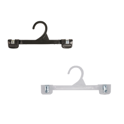 12 Inch Push Clip Hangers in black and clear