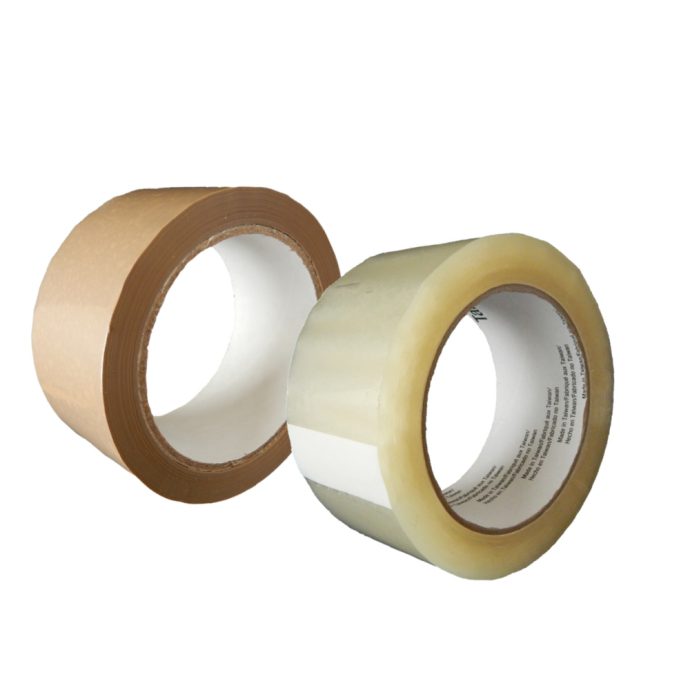 clear and tan packing tape