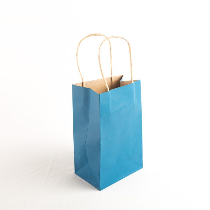 Small Blue Paper Shopper Bags
