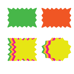 Variety of shapes and sizes of starburst sale signs