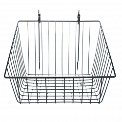 chrome universal wire sloped front baskets 12 x 12 x 8 inch for gridwall and slatwall fixtures
