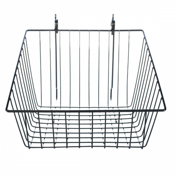 chrome universal wire sloped front baskets 12 x 12 x 8 inch for gridwall and slatwall fixtures