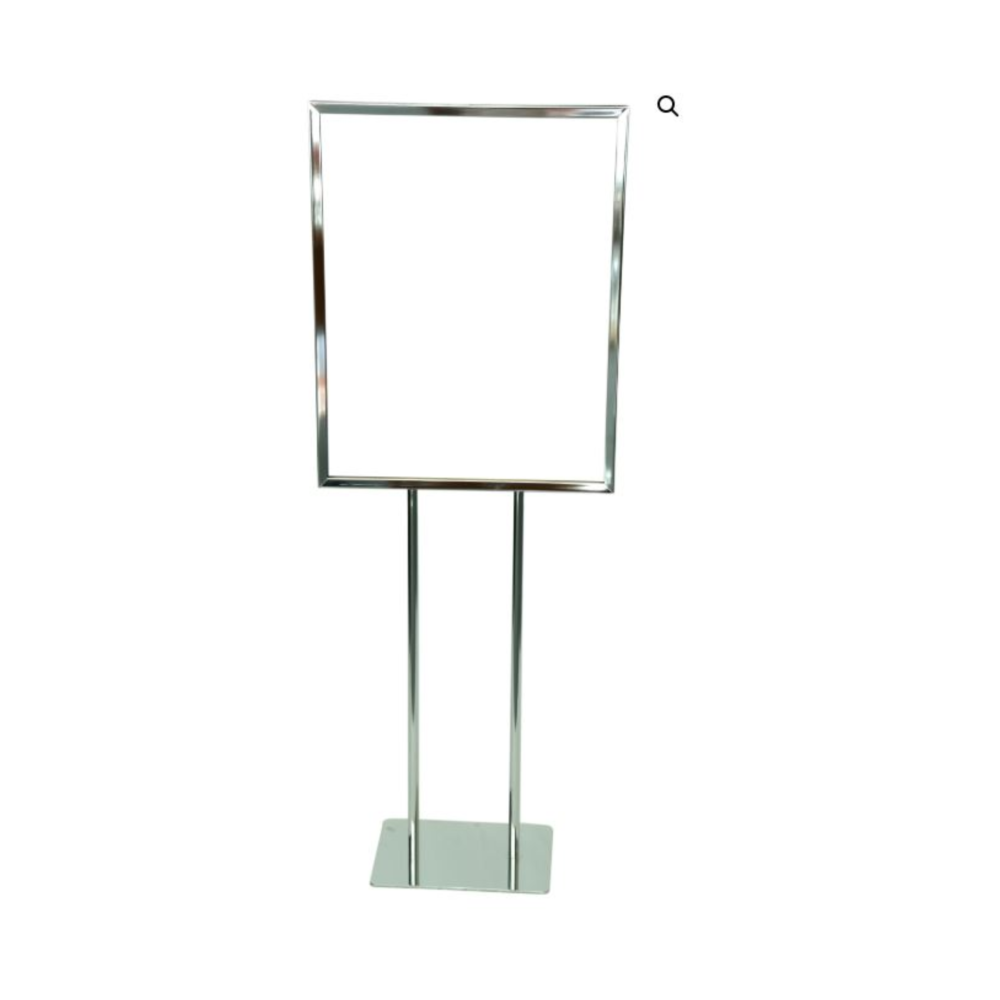 Chrome Floor Standing Sign Holder