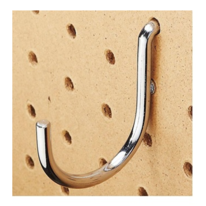 Short Curved Hooks for Pegboard 25 Pack
