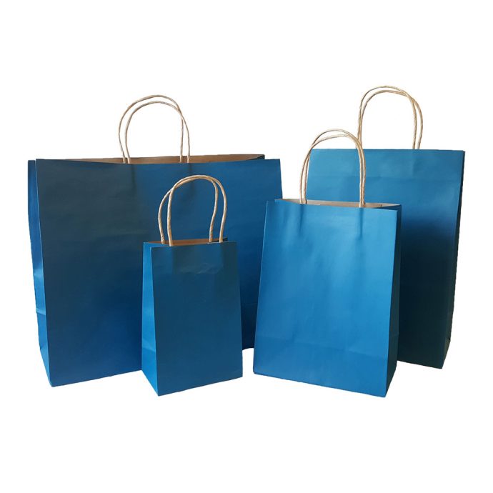Blue Paper Shopper Bags