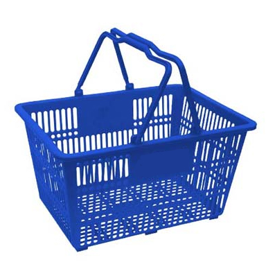 Blue Plastic Handle Shopping Basket