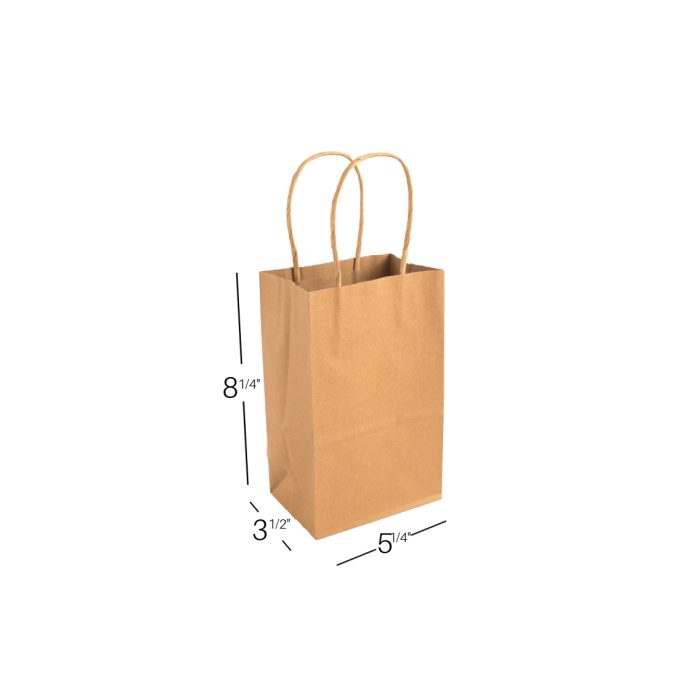 Small Red Paper Shopper Bags 5.25 x 3.5 x 8.25 inch