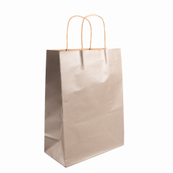 Medium Silver Paper Shopper Bags