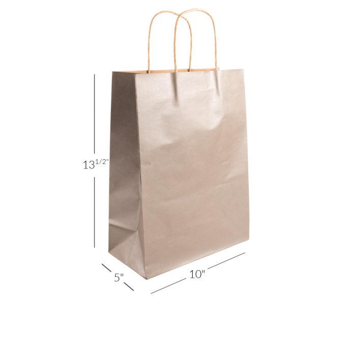 Large Silver Paper Shopper Bags