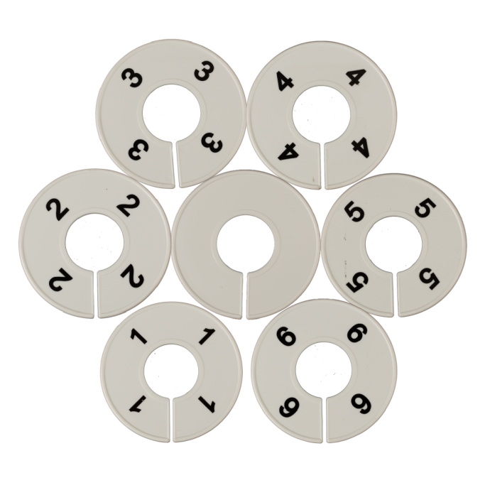 White Numbered Round Size Dividers